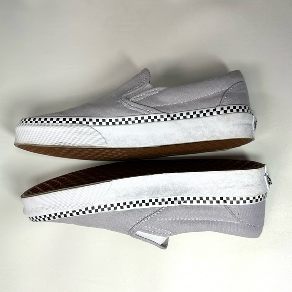 Vans Slip-On Checkerboard Foxing Grey Dawn Skate Shoes - Picture 3 of 6